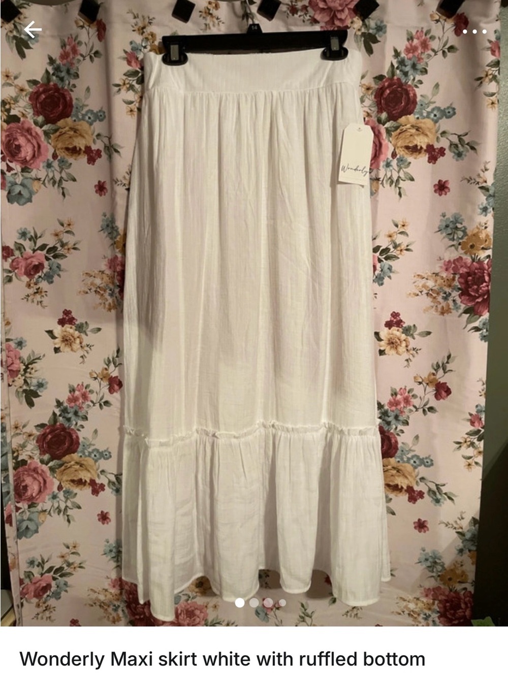 Wonderly White Maxi Skirt with Tiered Ruffle Hem